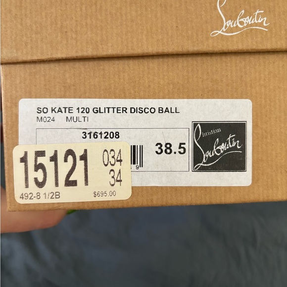 Christian Louboutin So Kate 120mm glitter disco ball size 38.5 - Picture 2 of 9